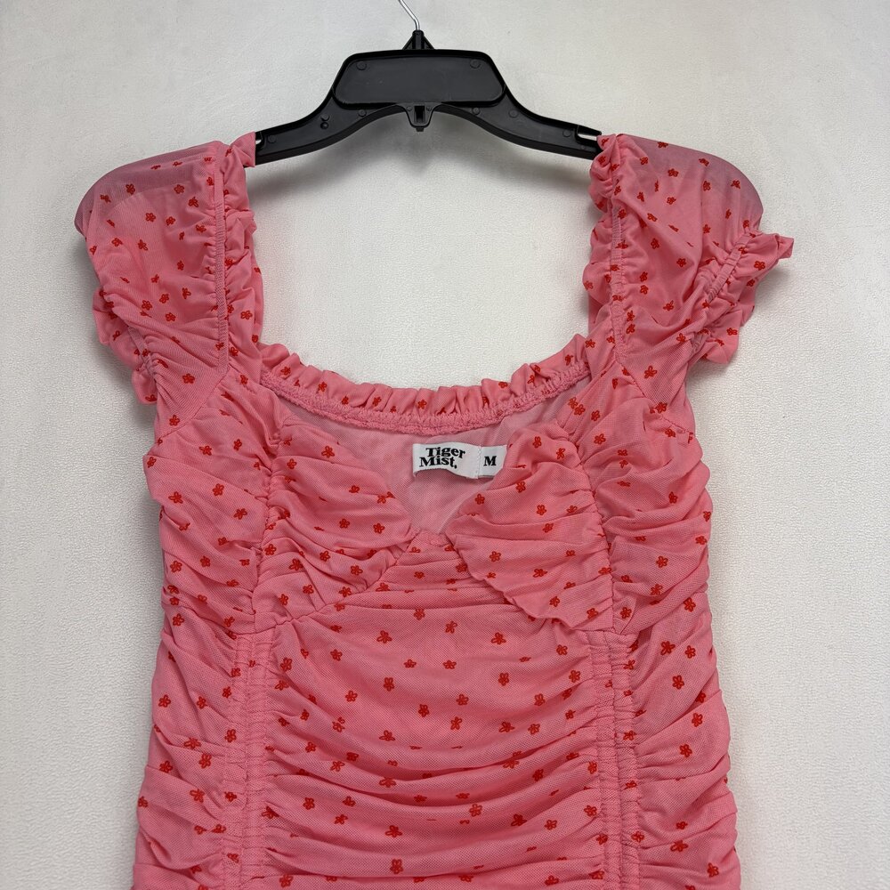 Tiger Mist Pink Ruched Bodycon Mini Dress Size M - Picture 6 of 10
